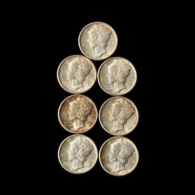 seven-uncirculated-1926-mercury-dimes