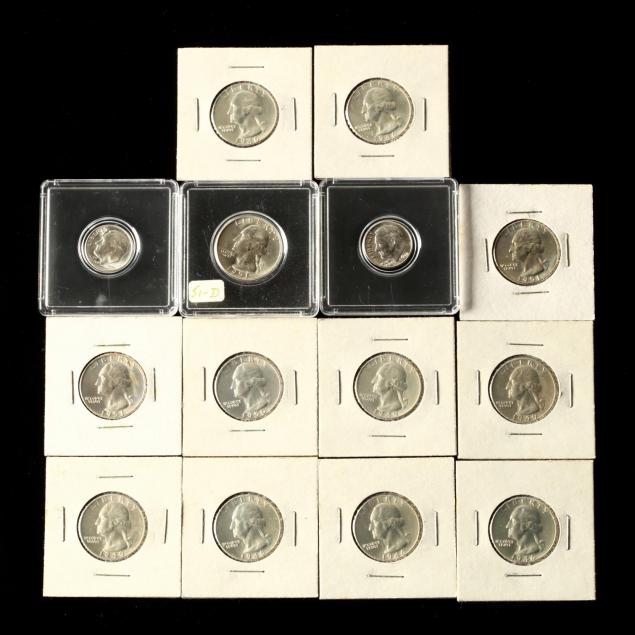 two-gem-bu-silver-roosevelt-dimes-and-12-bu-silver-washington-quarters