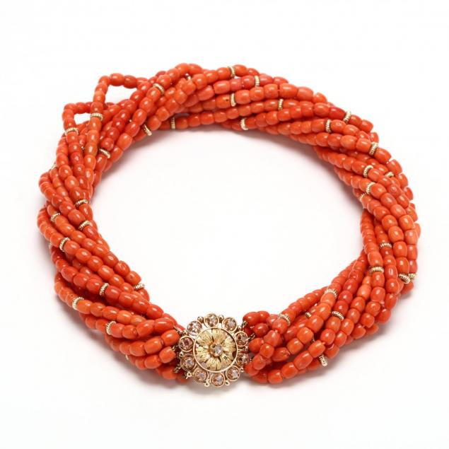 14kt-gold-coral-and-diamond-torsade-necklace