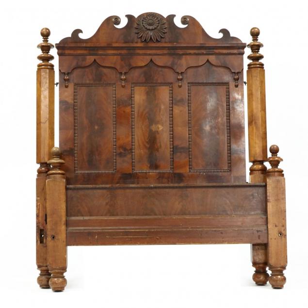 antique-relief-carved-mahogany-bed