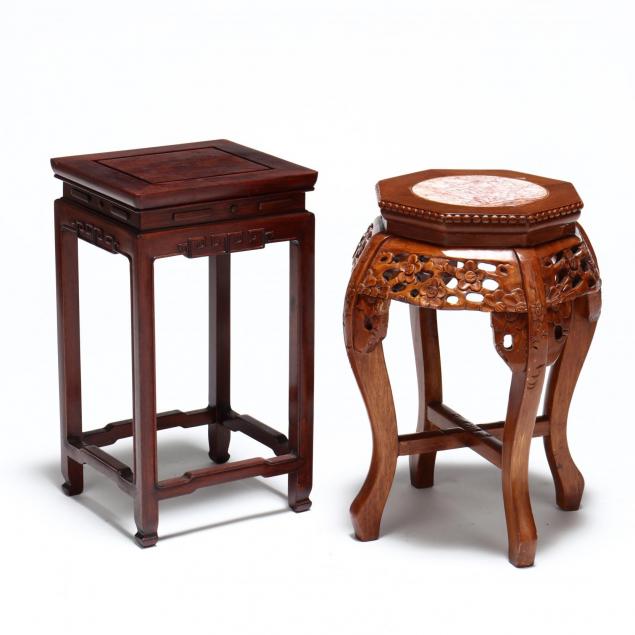 two-chinese-carved-wood-stands