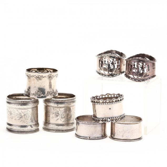 an-assembled-set-of-eight-silver-napkin-rings