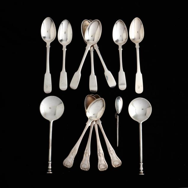 a-group-of-antique-vintage-english-silver-flatware