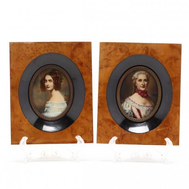 pair-of-antique-french-portrait-miniatures