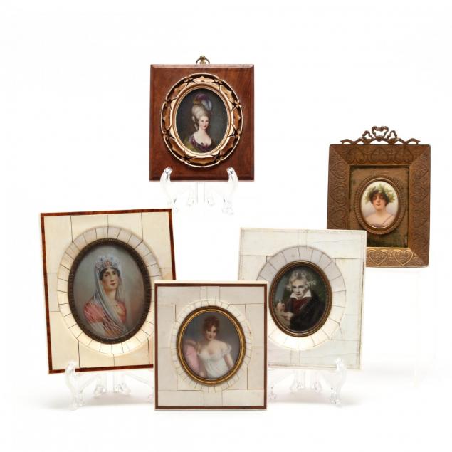 group-of-5-antique-grand-tour-portrait-miniatures