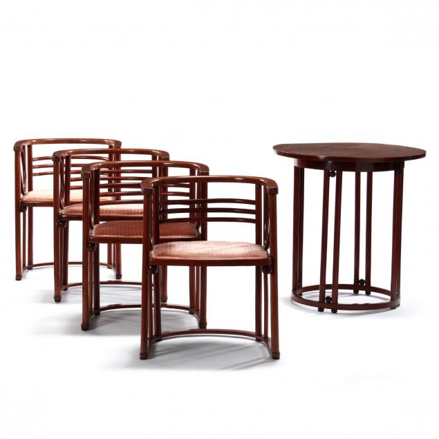 joseph-hoffman-austrian-1870-1956-i-fledermaus-i-table-and-four-chairs