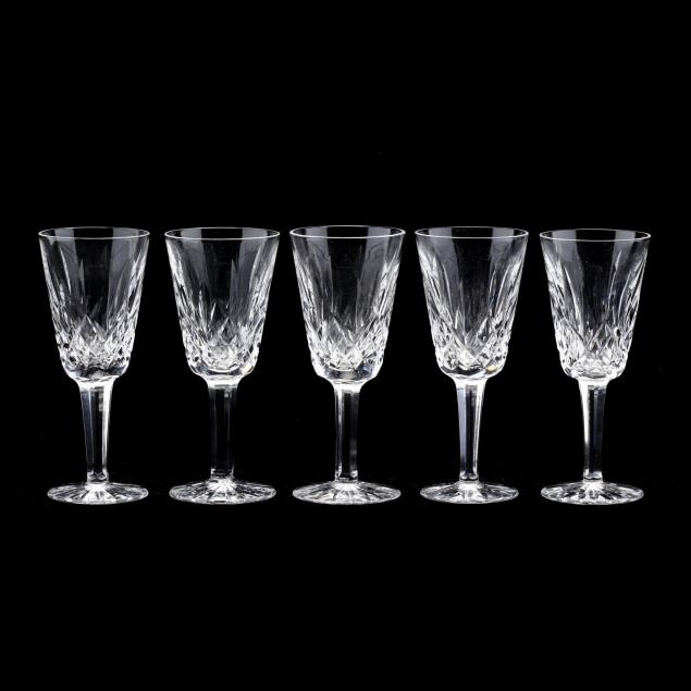 waterford-group-of-five-lismore-sherry-wine-glasses