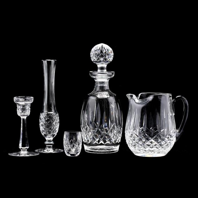 waterford-group-of-five-crystal-decorative-items