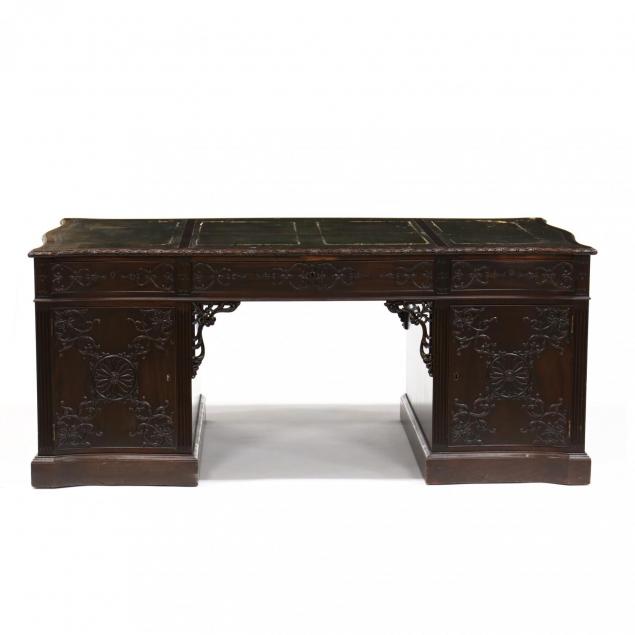 georgian-style-mahogany-carved-partner-s-desk