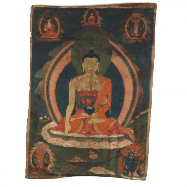 a-tibetan-thangka-of-the-buddha-shakyamuni