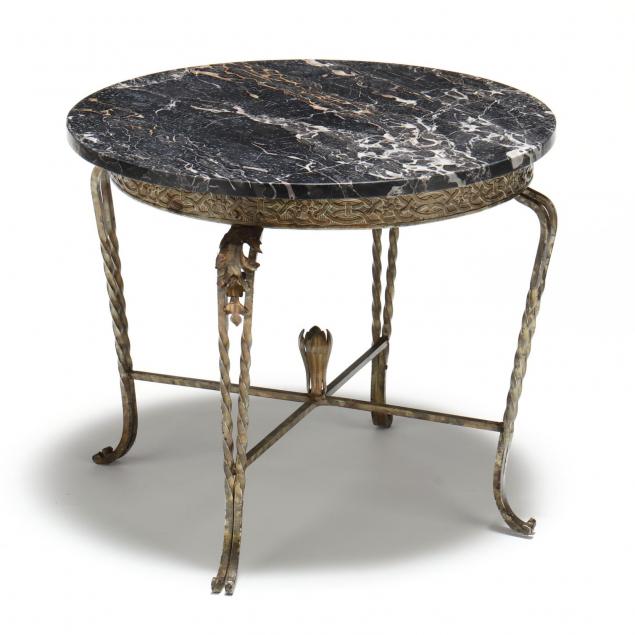 spanish-iron-and-marble-top-table