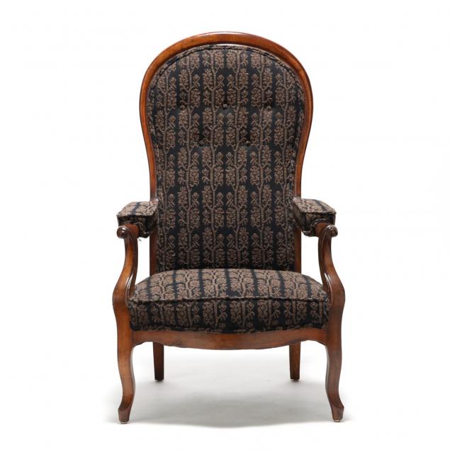 unusual-continental-fruitwood-reclining-parlour-chair