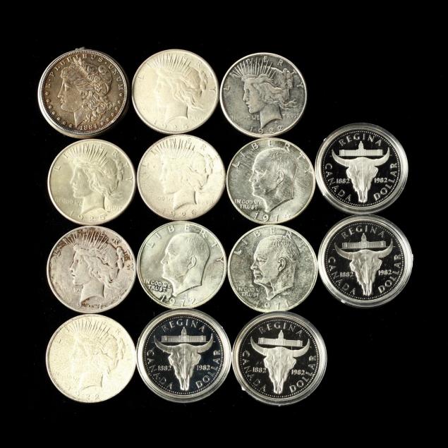 mixed-lot-of-u-s-and-canadian-silver-dollars