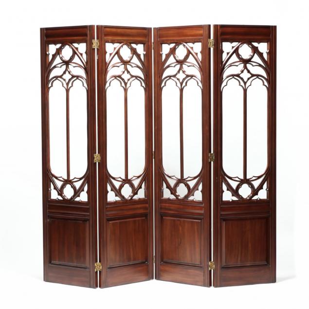 gothic-style-carved-mahogany-four-panel-floor-screen