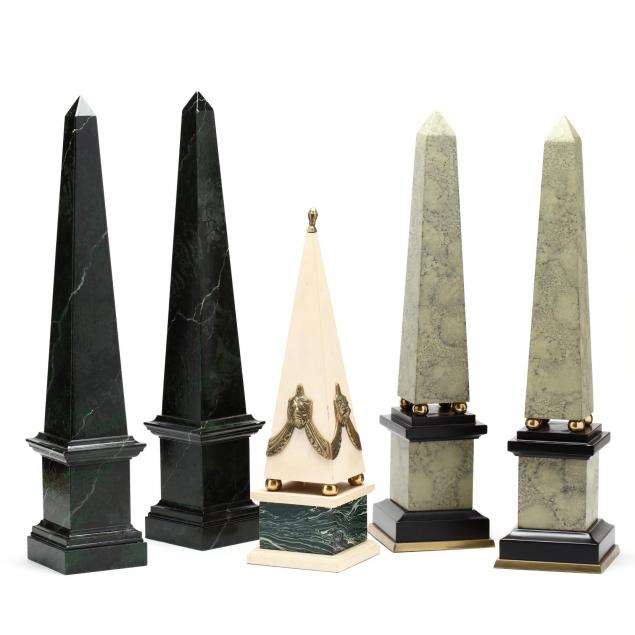 group-of-five-vintage-painted-obelisks