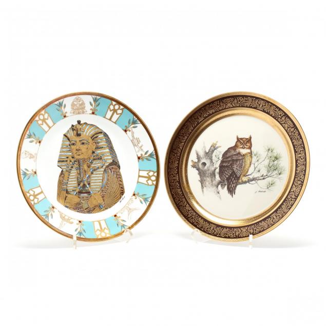 two-vintage-cabinet-plates