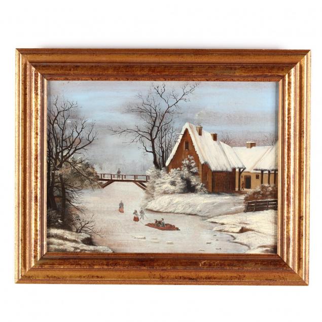 an-antique-dutch-school-painting-of-a-skating-party