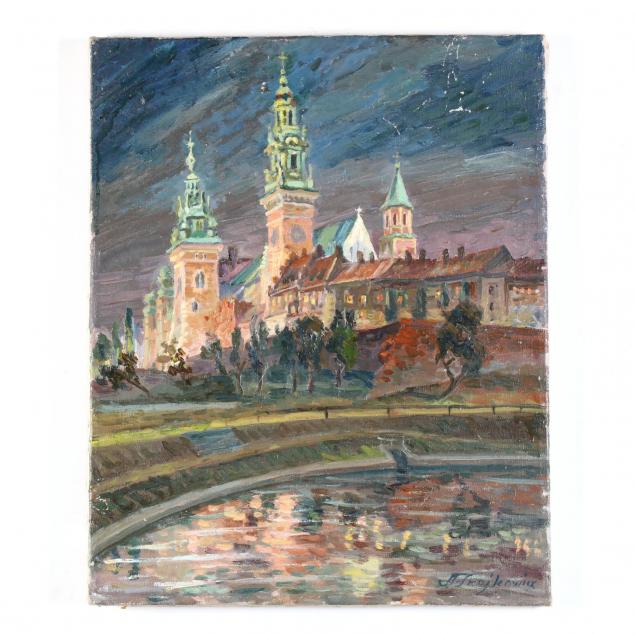 aleksander-trojkowicz-polish-b-1916-wawel-cathedral-at-night