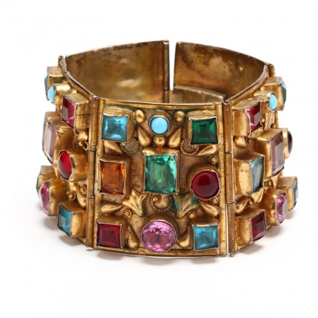 vintage-middle-eastern-bejeweled-paneled-cuff-bracelet