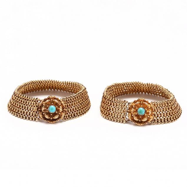 pair-of-victorian-gold-filled-and-turquoise-bracelets