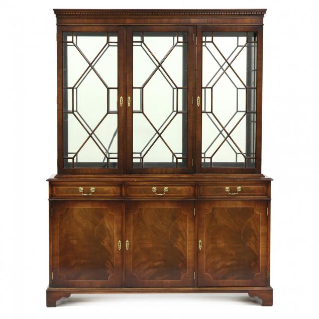 georgian-style-inlaid-mahogany-breakfront