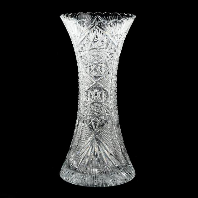 large-cut-glass-hour-glass-shaped-vase