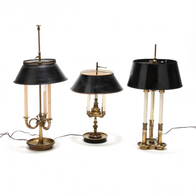 three-vintage-brass-french-style-table-lamps