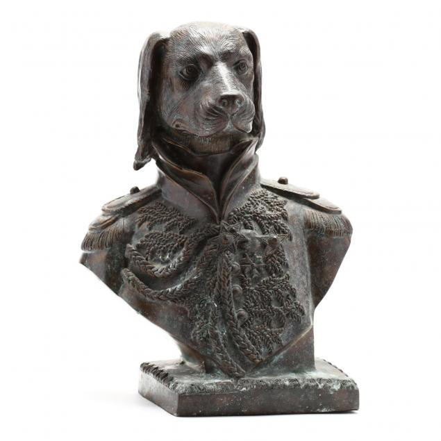 maitland-smith-bronze-bust-of-a-dog-in-military-dress