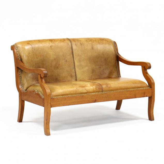 british-colonial-plantation-style-leather-upholstered-settee
