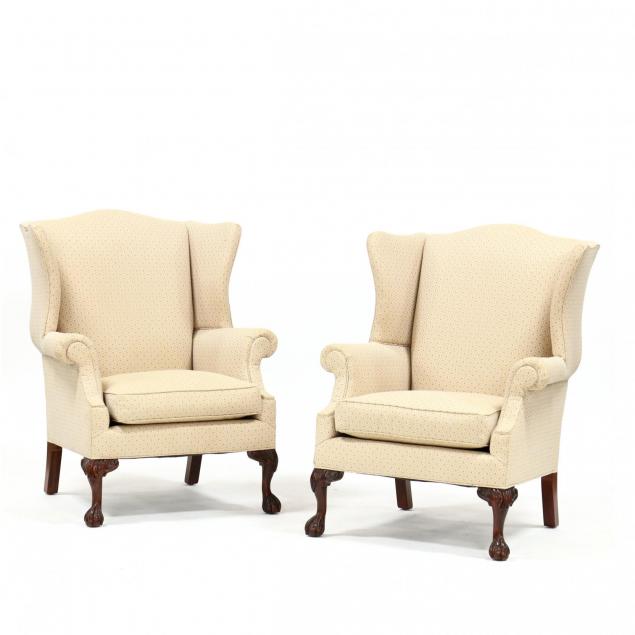 pair-of-chippendale-style-over-upholstered-wing-back-chairs