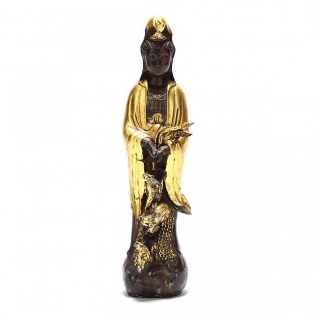 a-standing-bronze-statue-of-guanyin