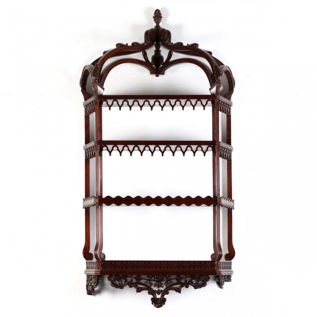 georgian-style-carved-mahogany-hanging-shelf