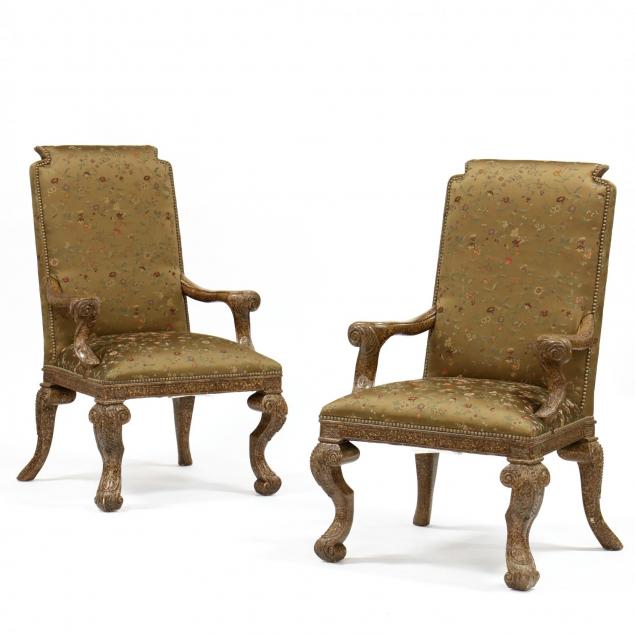 thomasville-pair-of-spanish-style-carved-and-painted-lolling-chairs