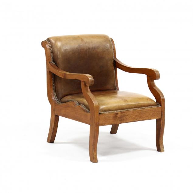 british-colonial-plantation-style-leather-upholstered-arm-chair