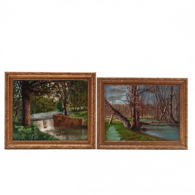 william-presstman-lemmon-am-20th-century-pair-of-small-landscape-paintings