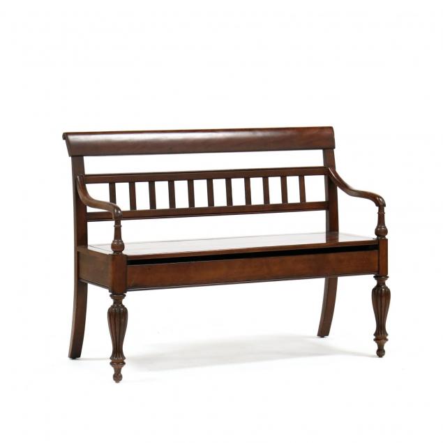 regency-style-carved-mahogany-storage-bench
