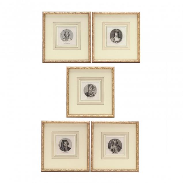 group-of-5-english-royalty-portrait-prints
