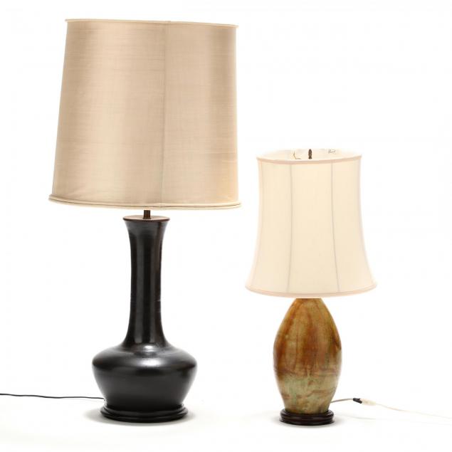 two-mid-century-art-pottery-table-lamps
