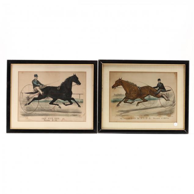 two-currier-ives-harness-racing-prints