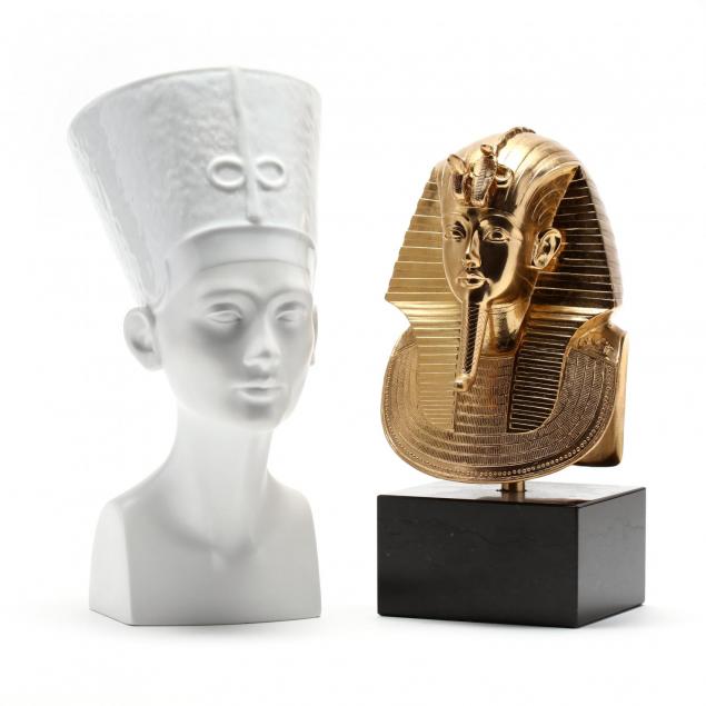 nefertiti-sculpture-and-tutankhamun-mask
