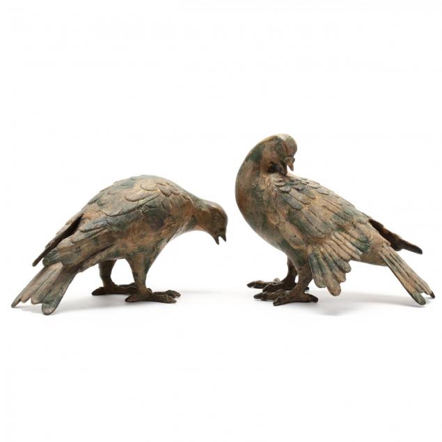 a-pair-of-bronze-birds-by-toyo-japan