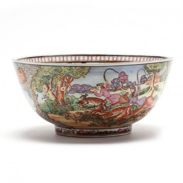 a-chinese-export-famille-rose-hunting-scene-punch-bowl