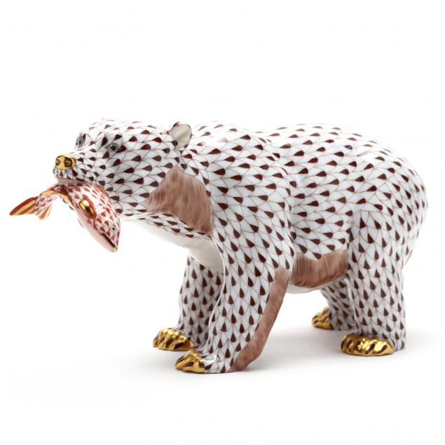 herend-grizzly-bear-with-fish-porcelain-figurine