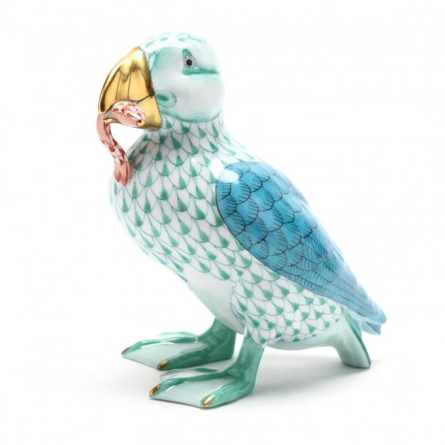 herend-puffin-with-fish-porcelain-figure