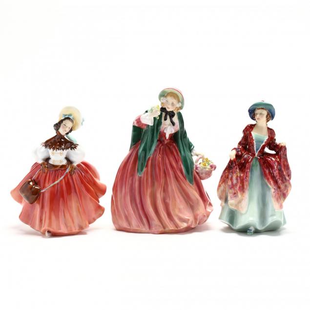 royal-doulton-three-porcelain-figurines-of-women