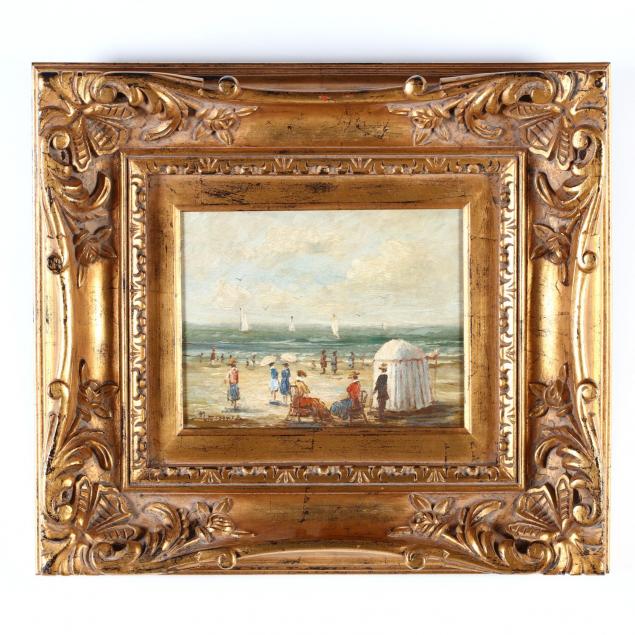 french-school-an-impressionist-style-beach-scene