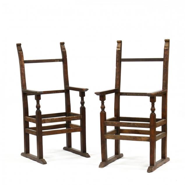 pair-of-italian-renaissance-style-carved-walnut-hall-chairs