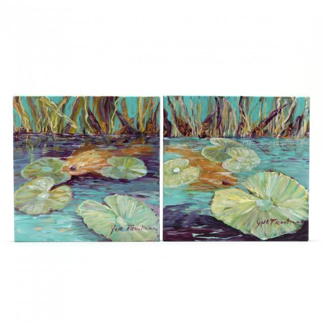 jill-troutman-nc-a-garden-pool-diptych