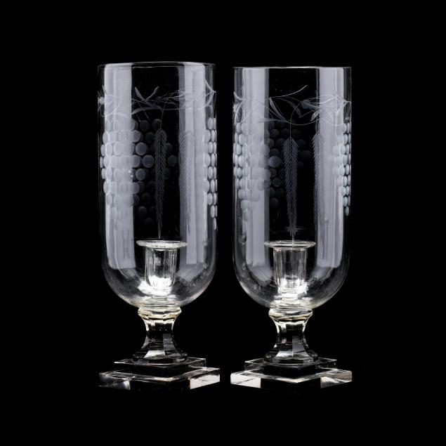 pair-of-vintage-engraved-glass-hurricane-candelabra