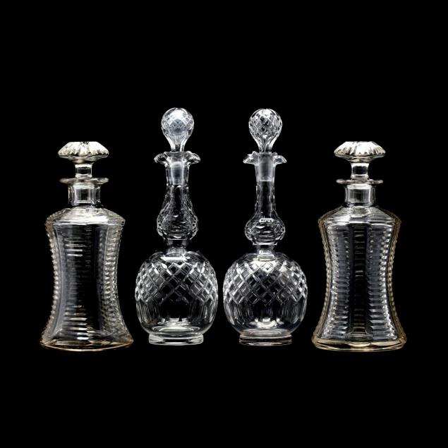 two-pair-of-vintage-cut-glass-decanters